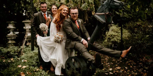 bridal party on horse