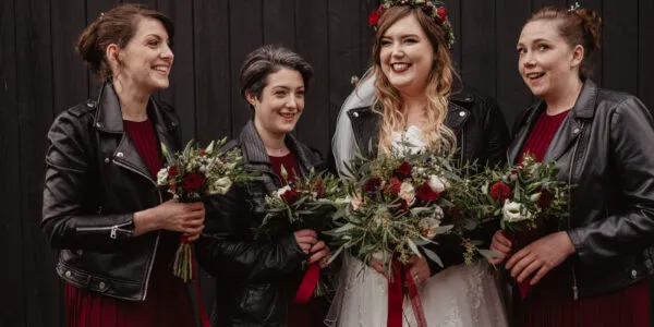 Bride+and+bridesmaids+in+leather+